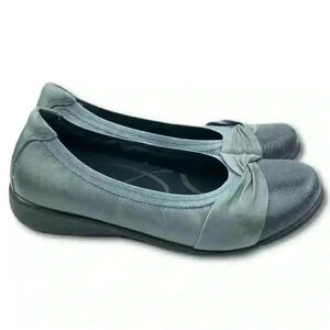 Aravon rockport flats 7 37.5 blue leather ballet